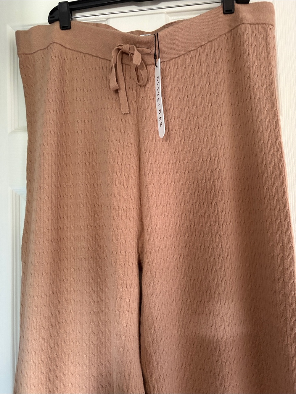 Olive & Oak Wide-Leg Knit Pants in Camel/Tan - Picture 4 of 7